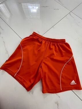 ADIDAS CLIMA465 Men’s Orange Athletic Shorts with White Piping size S